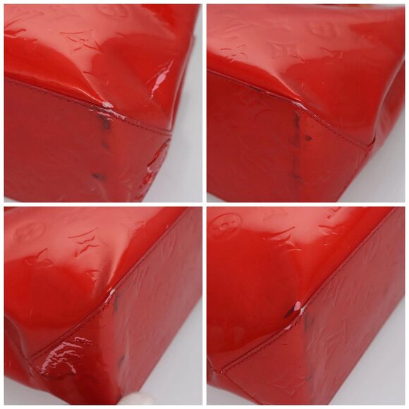 LOUIS VUITTON Monogram Vernis Reade PM Hand Bag Red Rouge - Picture 16 of 16